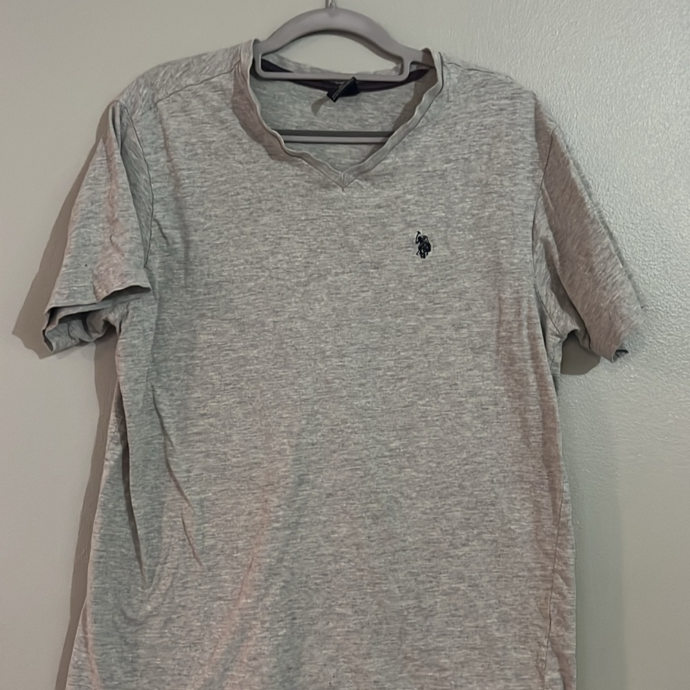 U.S. Polo Assn. Light Gray V-Neck Men's Tee